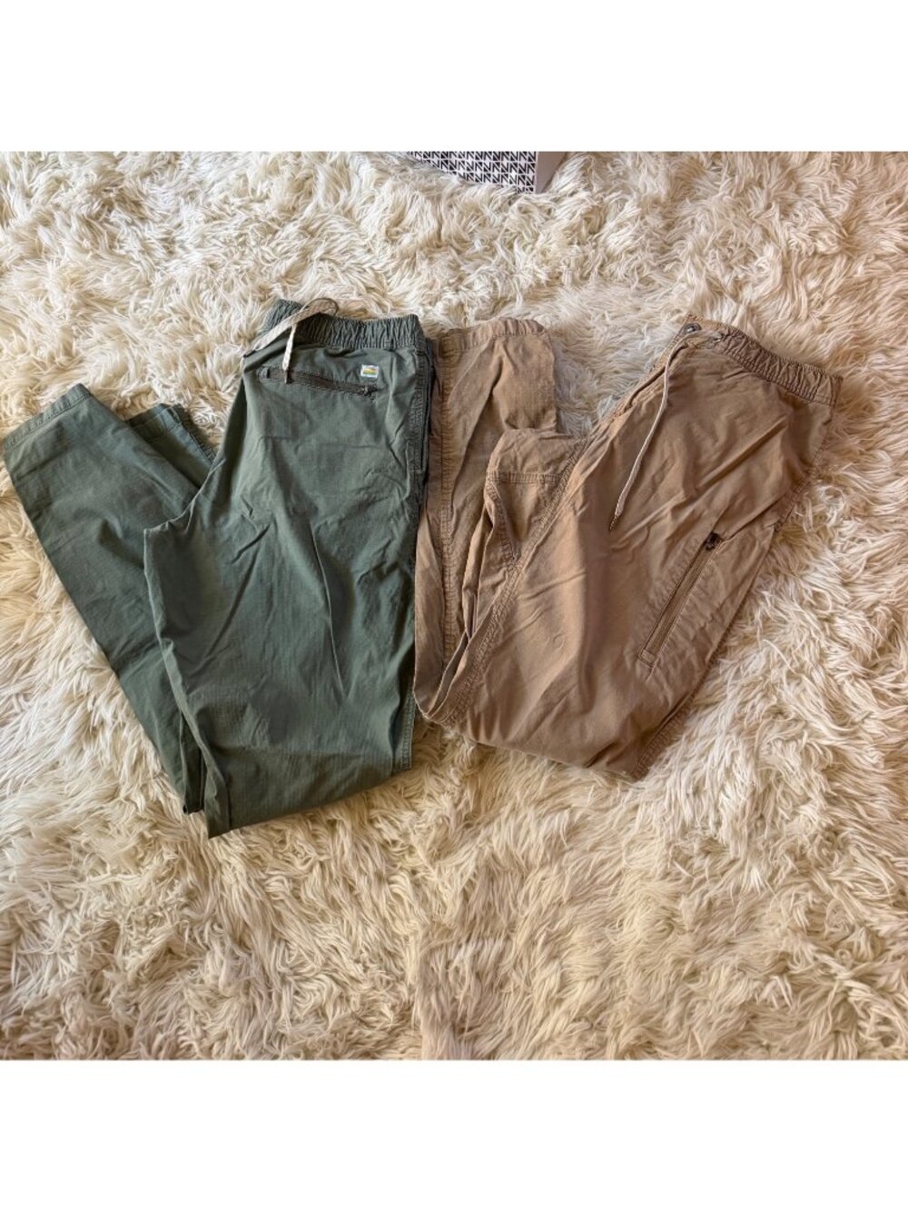 Vuori Mens Green & Khaki Ripstop Drawstring Jogger Pants L